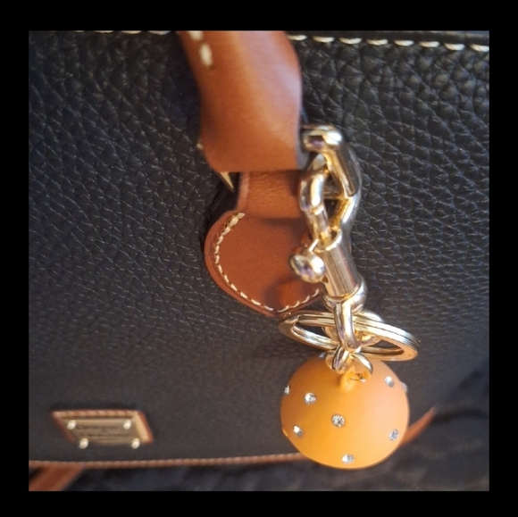 Orange Mushroom KeychainHandbag Charm/Backpack Charm with Rhinestones - Picture 2 of 4